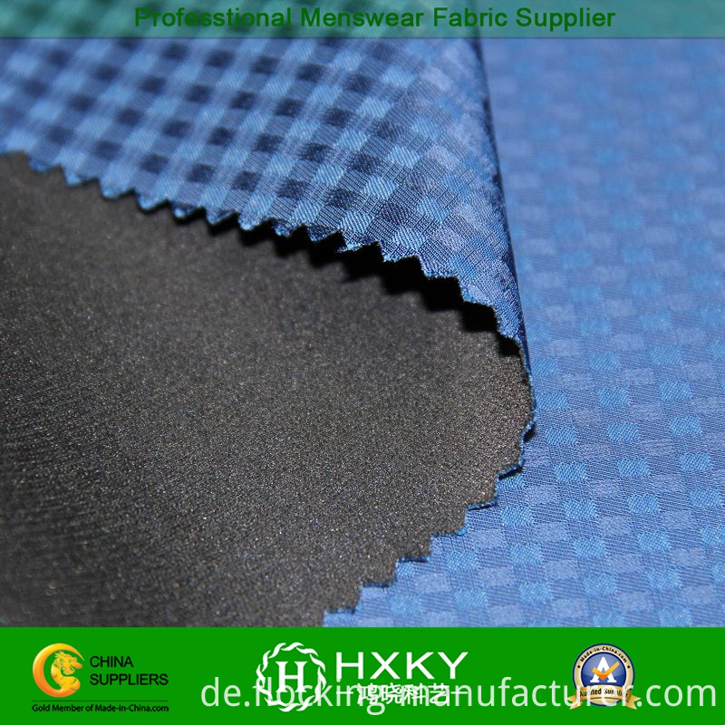 Memory Compound Poly Fabric with Checked Dobby for Garment